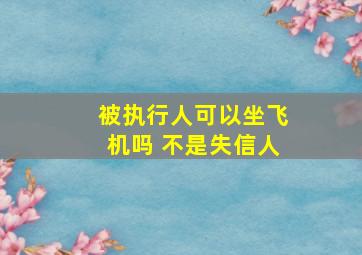 被执行人可以坐飞机吗 不是失信人